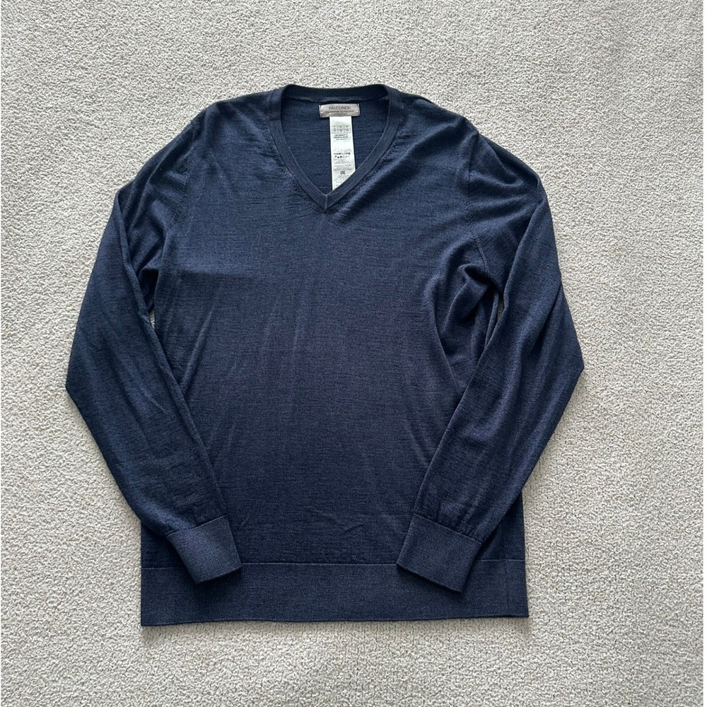 Falconeri Mens Cashmere Ultralight Crewneck Sweater size Large in Blue
